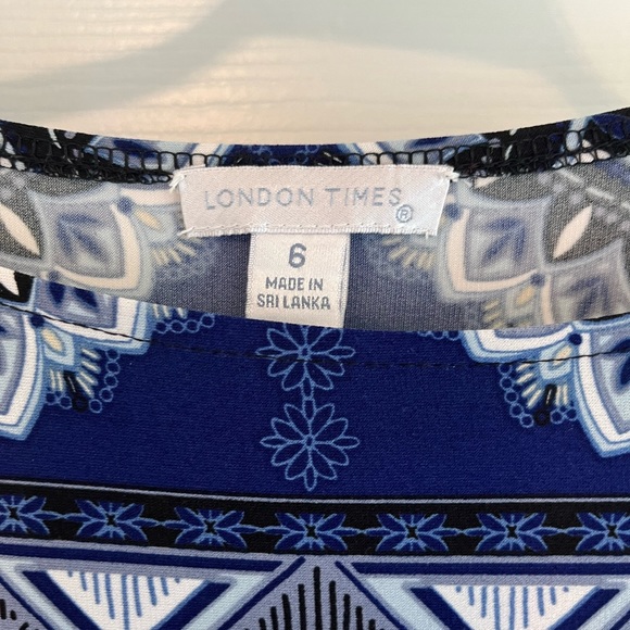 London Times Blue Tunic dress , long sleeve size 6 - Picture 3 of 3